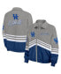 Фото #1 товара Women's Gray Distressed Kentucky Wildcats Vintage-Like Throwback Windbreaker Full-Zip Jacket