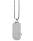 ფოტო #2 პროდუქტის Men's Cubic Zirconia Dog Tag 24" Pendant Necklace in Stainless Steel & Yellow Ion-Plate