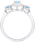 Фото #3 товара Santa Maria Aquamarine (7/8 ct. t.w.) & Diamond (1/3 ct. t.w.) Three Stone Halo Ring in 14k White Gold