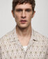 ფოტო #3 პროდუქტის Men's Bowling Collar Printed Flowing Shirt