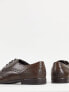 Фото #4 товара River Island lace up derby brogues in dark brown