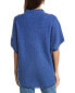 Forte Cashmere Textured Funnel Cashmere Popover Women's Blue M