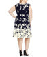 Фото #2 товара Plus Size Scuba-Crepe Floral-Print Fit & Flare Dress