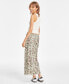 Juniors' Floral-Print Lace-Trimmed Midi Skirt
