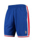 ფოტო #1 პროდუქტის Men's Royal Philadelphia 76ers Hardwood Classics Team Swingman Shorts