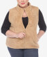 ფოტო #1 პროდუქტის Plus Size Women's Zip Up Sherpa Vest Jacket