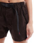 Gramicci cotton twill shorts with strap buckle in brown