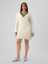 Фото #5 товара CashSoft Varsity Cable-Knit Mini Sweater Dress