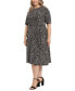 ფოტო #3 პროდუქტის Plus Size Printed Keyhole-Cutout Midi Dress