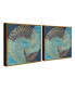 Decor Veneta 2 Piece Framed Canvas Wall Art Abstract Design -15" x 31"