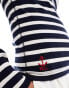 Фото #2 товара Polo Ralph Lauren turtle neck long sleeve t-shirt with logo in navy stripe