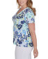 ფოტო #4 პროდუქტის Plus Size Printed Essentials Short Sleeve Top