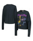 ფოტო #1 პროდუქტის Women's Black Prince Purple Rain Cropped Long Sleeve T-Shirt