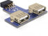 Delock 9-pin 2.54 mm/2 x USB 2.0 - 1 x 9-pin 2.54 mm - 2 x USB 2.0-A - Black - Blue - Silver