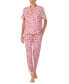 ფოტო #1 პროდუქტის Women's 2-Pc. Notched-Collar Jogger Pajamas Set