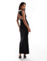 ASOS DESIGN contrast binding maxi dress with cut out in black