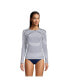 Petite Crew Neck Long Sleeve Rash Guard UPF 50 Swim Tee