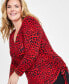Plus Size Cheetah-Print Drawstring-Side Top, Created for Macy's