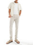 Фото #1 товара ASOS DESIGN smart skinny fit linen blend trousers in stone