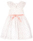 Little Girls Flutter Sleeve Allover Printed Lace Dress