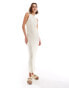 Фото #3 товара Mango sleeveless knitted midi dress in white