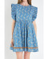 ფოტო #1 პროდუქტის Women's Paisley Print Ruffle Sleeve Mini Dress