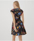 Фото #3 товара Women's Organic Cotton Fit & Flare Petal Sleeve Dress