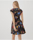 ფოტო #3 პროდუქტის Women's Organic Cotton Fit & Flare Petal Sleeve Dress