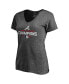 ფოტო #3 პროდუქტის Women's Heather Charcoal Atlanta Braves 2021 World Series Champions V-Neck T-Shirt