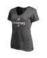 Фото #3 товара Women's Heather Charcoal Atlanta Braves 2021 World Series Champions V-Neck T-Shirt