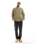 ASOS DESIGN relaxed knitted boucle jumper in khaki