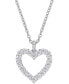Фото #1 товара Macy's lab-Created Moissanite Heart 18" Pendant Necklace (5/8 ct. t.w.) in Sterling Silver