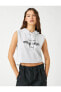 Майка Koton Crop Atlet Slogan Hooded Rugby