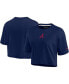 Women's Navy Atlanta Braves Super Soft Short Sleeve Cropped T-shirt