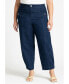 Plus Size Patch Pocket Denim Trouser