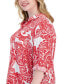 Фото #3 товара Plus Size Roll-Tab-Sleeve Button-Up Shirt