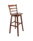 Фото #2 товара Scalera 43.68" Wood Ladder-Back Swivel Seat Bar Stool