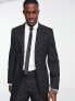 Фото #1 товара ASOS DESIGN skinny suit jacket in crosshatch in black