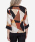 ფოტო #2 პროდუქტის Petite Rue Rivoli V-Neck Patchwork Sweater