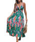 Фото #1 товара Women's Abstract Plunging Sleeveless Keyhole Midi Beach Dress