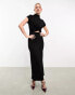 Фото #2 товара ASOS DESIGN twist front cut out midi dress with column skirt in black