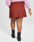 ფოტო #2 პროდუქტის Trendy Plus Size Belted Button-Front Skirt