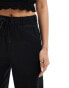 Фото #5 товара Mango linen drawstring trousers in black