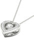 ფოტო #3 პროდუქტის Diamond Heart Halo 18" Pendant Necklace (1/4 ct. t.w.) in 10k White Gold