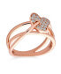 ფოტო #3 პროდუქტის Pave CZ Accent Cubic Zirconia Crossover Intertwined Infinity Heart Promise Ring For Women Rose Gold Plated Sterling Silver