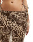 Candypants zebra print low rise maxi beach skirt in brown