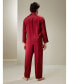 ფოტო #2 პროდუქტის Men's 22 Momme Long Silk Pajamas Set with Contrast Trim for Men