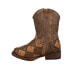 Фото #3 товара Roper Bird Blocks Checkered Square Toe Cowboy Toddler Boys Brown Casual Boots 0