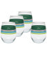 Tropical Edgeline 15-Ounce Stemless Wine Glass Set of 4