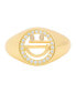 ფოტო #1 პროდუქტის Gold Plated Cubic Zirconia Smiley Face Ring